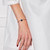 Bracelet LOVE LINK Perle d'Eau Douce Ronde 9-10 mm Noire Lien Nylon Noir Argent 925 - vue V4