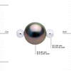 Collier LOVE LINK Perle de Tahiti Ronde 8-9 mm Nylon Noir Argent 925 - vue V3