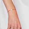 Bracelet COEUR Diamant 0,050 cts Nylon Rouge Argent 925 - vue V2