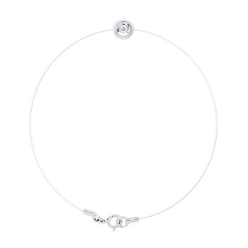 Bracelet Diamant 0,030 Cts Nylon Transparent Argent 925