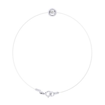Bracelet Diamant 0,050 Cts Nylon Transparent Argent 925