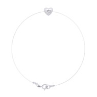 Bracelet COEUR Diamant 0,030 Cts Nylon Transparent Argent 925