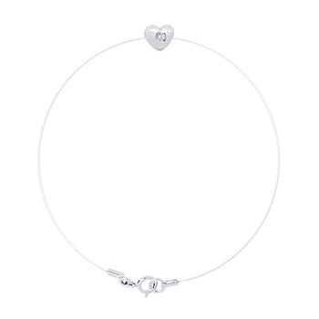 Bracelet COEUR Diamant 0,030 Cts Nylon Transparent Argent 925