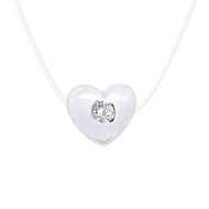 Collier Lien Nylon - COEUR - Véritable Diamant