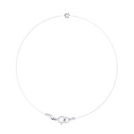 Bracelet Solitaire Diamant 0,030 Cts Nylon Transparent Argent 925