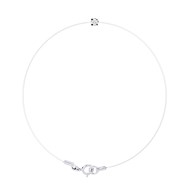 Bracelet Solitaire Diamant 0,050 Cts Nylon Transparent Argent 925