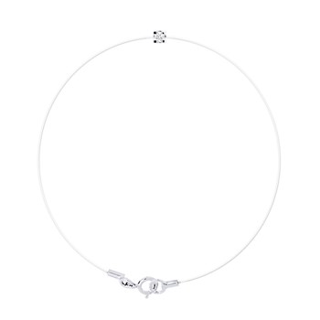 Bracelet Solitaire Diamant 0,050 Cts Nylon Transparent Argent 925