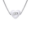 Collier Chaîne avec Coeur Diamant Naturel 0,030 Cts Argent 925 - vue V1