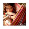 Ettika - Bracelet Oeil en Or Jaune et Coton Rubans Tressés Multicolor - vue V3
