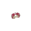 Bracelet rose en coton Spirale dorée et Perles Jade, Opale et Verre - vue V1