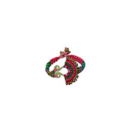 Bracelet Ethnique Rose Perles et Métal Doré