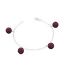 Bracelet Perles en Cristal Violet et Argent 925 - vue V1