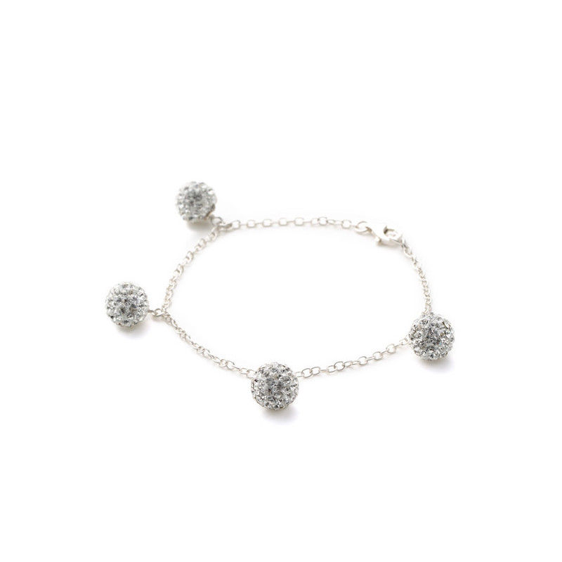 Bracelet Perles en Cristal Blanc et Argent 925 - vue 2