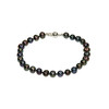 Bracelet Femme Perles de culture d'eau douce Noires et Fermoir Argent 925 - vue V1
