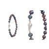 Bracelet Femme Perles de culture d'eau douce Noires et Fermoir Argent 925 - vue V3