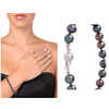 Bracelet Femme Perles de culture d'eau douce Noires et Fermoir Argent 925 - vue V4