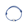 Bracelet Perle de culture Blanche et Coton Ciré Bleu - vue V1
