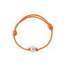 Bracelet Perle de culture Blanche et Coton Ciré Orange - vue V1