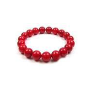 Bracelet Stretch en Perles Corail Rouge