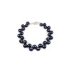 Bracelet Femme Perles de culture d'eau douce Noires et Fermoir en Argent 925/1000 - vue V1
