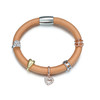 Bracelet Charm's en Cuir Beige et Acier Inoxydable - vue V2