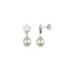 Boucles d'Oreilles Pendantes Femme Etoile et Perle de Culture Blanc, Cubic Zirconia et Argent 925 - vue V1