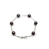 Bracelet Femme en Argent 925/1000 et Perles de culture d'eau douce Noires - vue V1