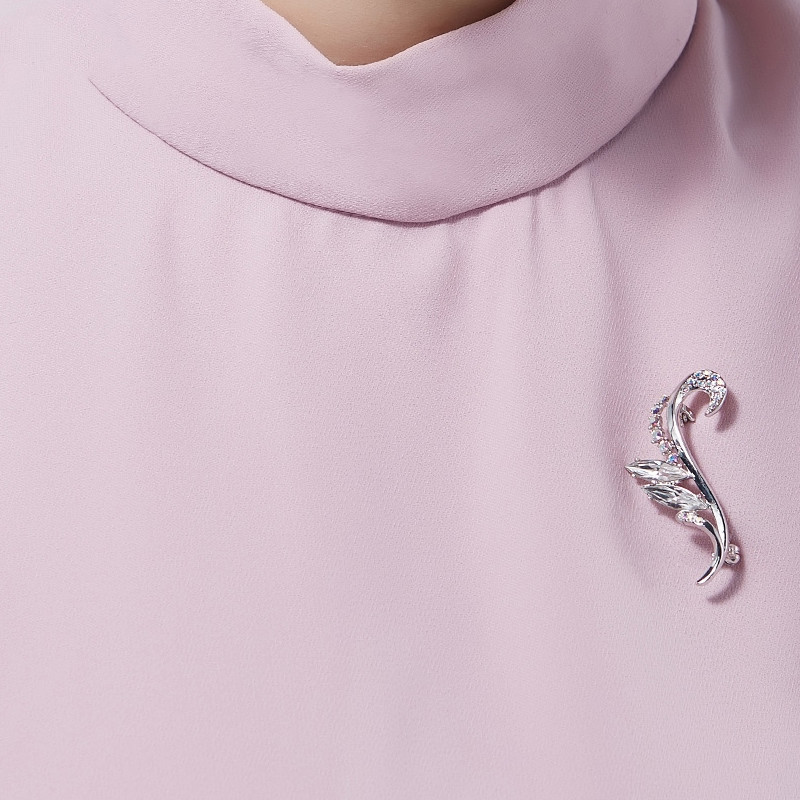 Broche Femme Cristal de Swarovski Element Blanc - vue V3