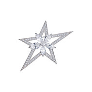 Broche Femme Etoile Cristal de Swarovski Element Blanc