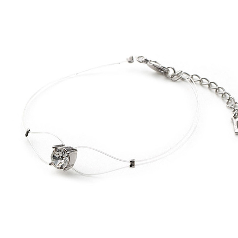 Bracelet Invisible orné de cristaux de Swarovski Blanc