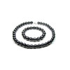 Parure Femme Collier et Bracelet en Perles Hematites Noires de 10 mm - vue V1