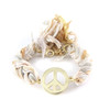 Ettika - Bracelet Peace and Love en Or Jaune et Coton Rubans Tressés Multicolor - vue V1
