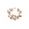 Bracelet Femme 3 rangs Invisible en Nylon et en Perles de culture d'eau douce Multicolores et Argent 925/1000 - vue V1