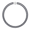 Collier Femme 2 Rangs en Perles de culture d'eau douce Noires et Fermoir Argent 925/1000 - vue V1