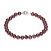 Bracelet Femme Perles de culture d'eau douce Rouge Cranberry et Fermoir en Argent 925 - vue V2