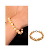 Bracelet Femme Perles SSS 10 mm couleur Or et Argent 925/1000 - vue V2
