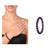 Bracelet Femme Stretch en Perles d'Améthyste Violet - vue V2