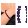 Bracelet Femme Stretch en Perles d'Améthyste Violet - vue V3