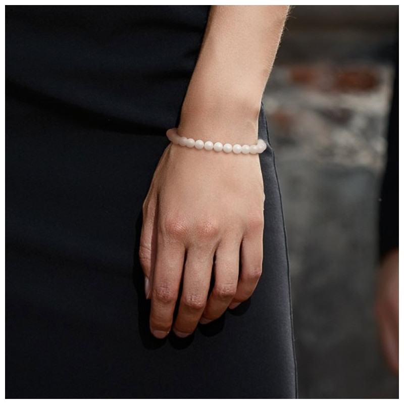 Bracelet Femme Perles de culture d'eau douce Blanches AA et Fermoir Or Blanc 750/1000 - vue 2