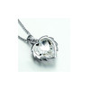 Pendentif Coeur en Lion orné de cristaux de Swarovski Blanc et Plaqué Rhodium - vue V2