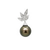 Pendentif Diamants, Perle de Tahiti et Or Blanc 750/1000 - vue V1