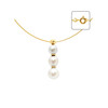 Collier Ras du cou Femme Cable en Or Jaune 750/1000 et 3 Perles de Culture Blanches - vue V2