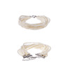 Bracelet Femme Multi Rangs en Perles de culture d'eau douce Blanches et Fermoir en Argent 925/1000 - vue V2