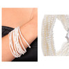 Bracelet Femme Multi Rangs en Perles de culture d'eau douce Blanches et Fermoir en Argent 925/1000 - vue V3