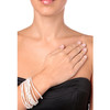 Bracelet Femme Multi Rangs en Perles de culture d'eau douce Blanches et Fermoir en Argent 925/1000 - vue V4