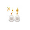 Boucles d'Oreilles Pendantes Perles de Culture Blanches et or jaune 375/1000 - vue V1