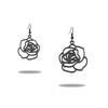 Boucles d'Oreilles Pendantes à crochets Femme Rose Noir Silicone - vue V2