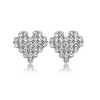 Boucles d'Oreilles Coeur ornées de Cristal blanc de Swarovski - vue V1