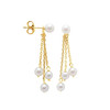 Boucles d'Oreilles Femme Pendantes Perles de Culture Blanches et or jaune 750/1000 - vue V1