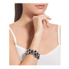 Bracelet 3 Rangs en Perles Noires et Plaqué Rhodium - vue V2